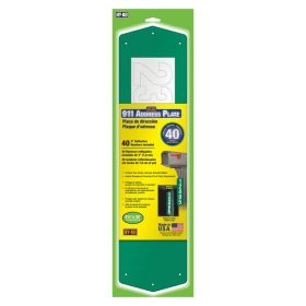 Hy-Ko 911 Reflective Address Plaque Set, 6" x 18", Aluminum Plate with Reflective Vinyl Numbers, Weather-Resistant, Includes 40 Digits