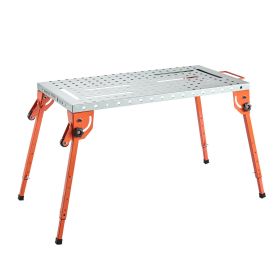Welding Table 44" x 21" 500LBS Folding Workbench with 4-Level Adjustable Height