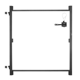 Gate Building Kit Fits 36 to 60 in Wide Openings 6 to 7 ft High Fence Black
