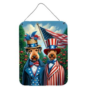 NEW All American Airedale Terrier Wall or Door Hanging Prints Aluminum Metal Sign Kitchen Wall Bar Bathroom Plaque Home Decor Front Door Plaque,